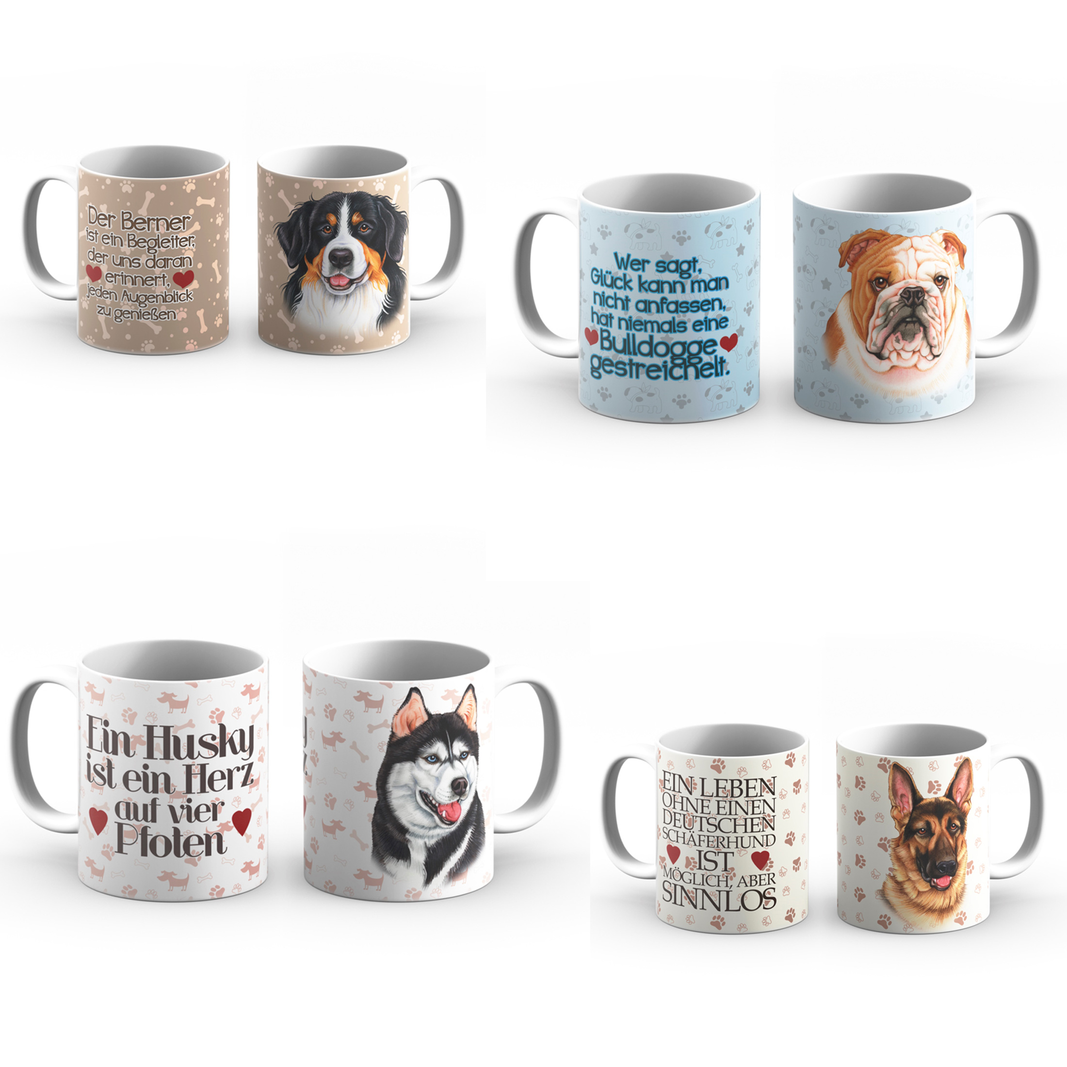 Tasse Keramik Hundekopf