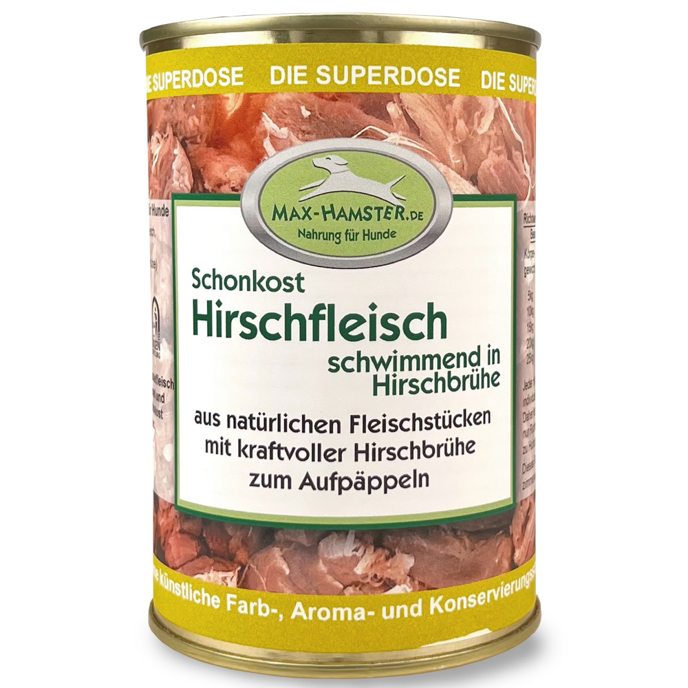 Schonkost Hirschfleisch - pur schwimmend in Hirschbrühe 1x 400g