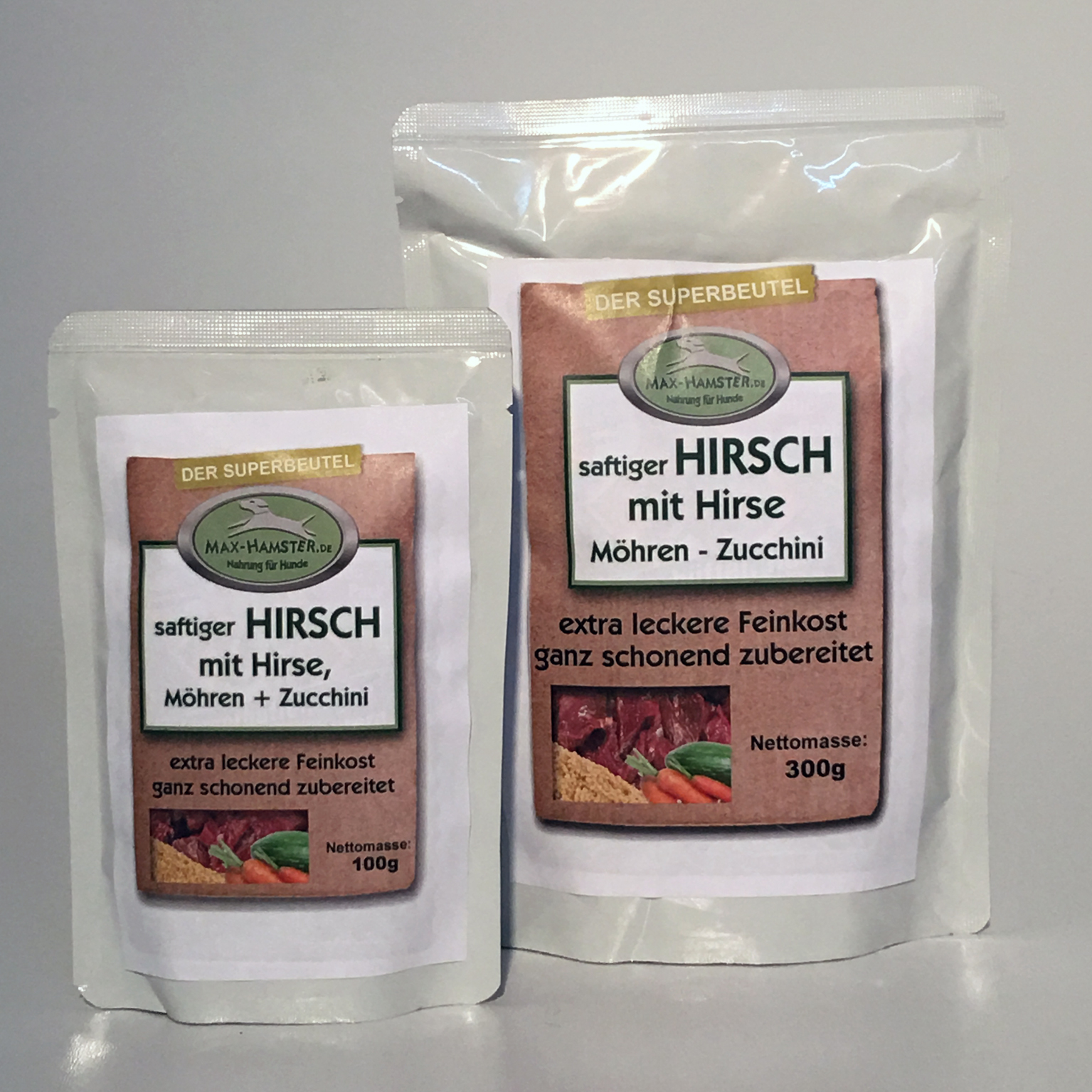 saftiger HIRSCH mit Hirse, Möhren + Zucchini - Premium-Feinkost  1x 100g